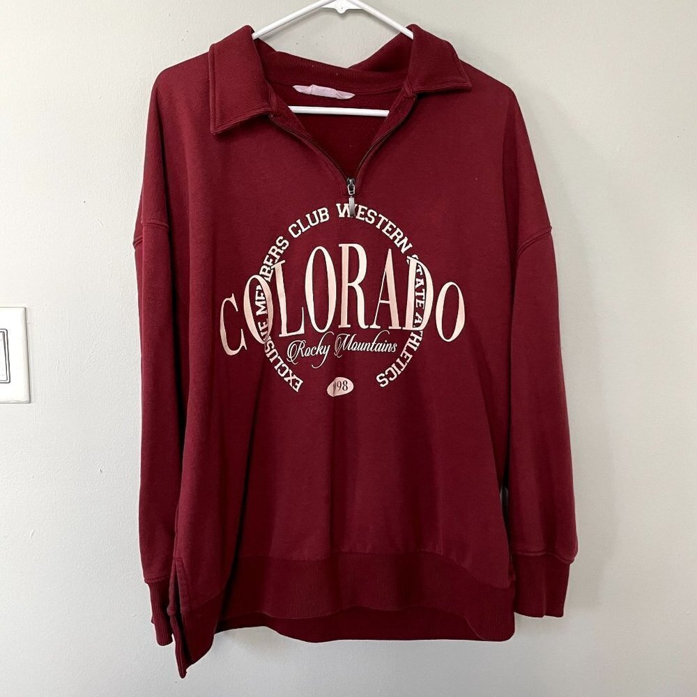 Primark red colorado half zip pullover sweater fleece comfortable men size L